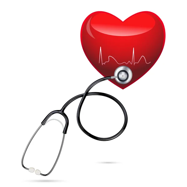 Stetoskop med hjärta — Stockfoto