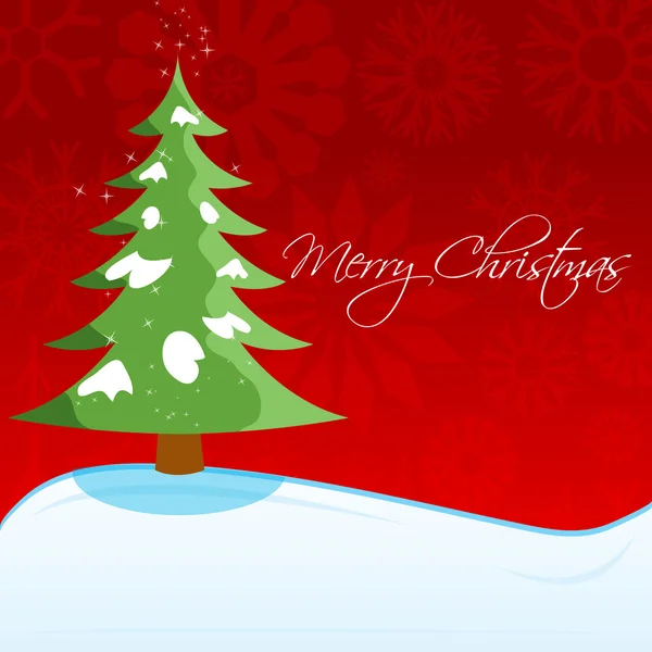 Weihnachtskarte mit Weihnachtsbaum — Stockfoto