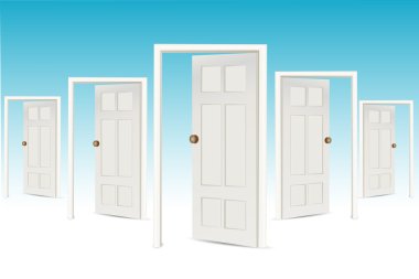 Many open doors clipart