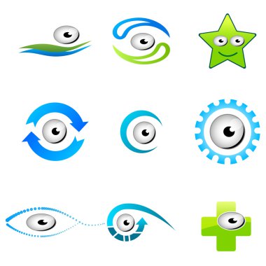 Different shapes of eyes clipart