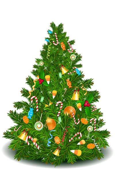 Weihnachtsbaum mit Süßigkeiten — Stockfoto