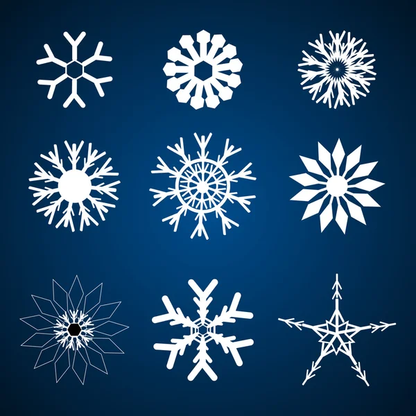 Verschillende sneeuwvlokken — Stockfoto