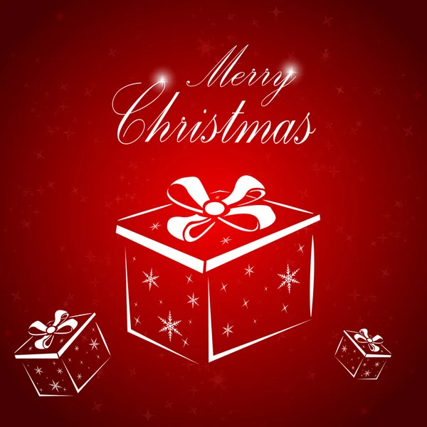 Weihnachtskarte mit Geschenk — Stockfoto