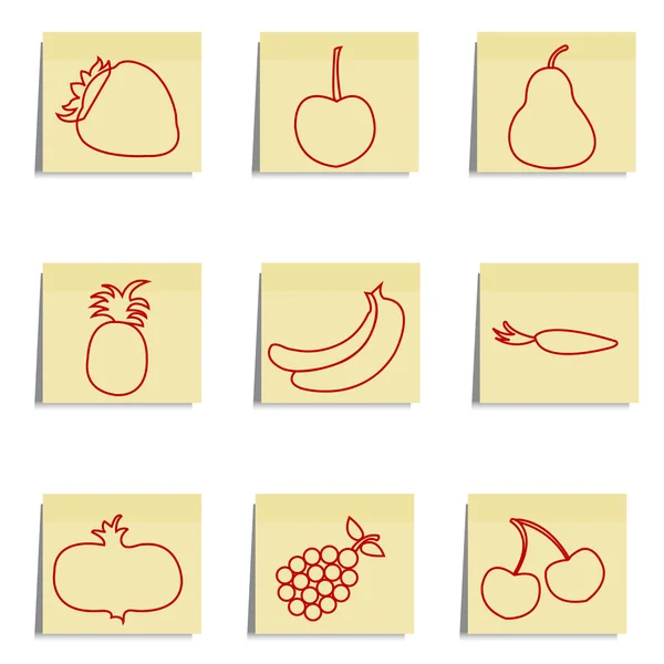 Schetsmatig vruchten pictogrammen — Stockfoto