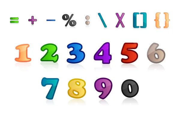 Conjunto de números e caracteres — Fotografia de Stock