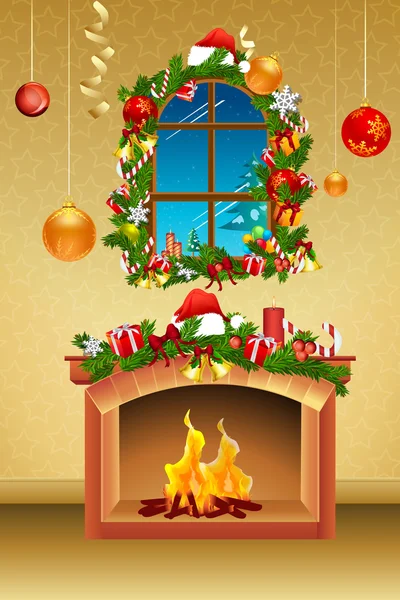 Biglietto natalizio decorato — Foto Stock