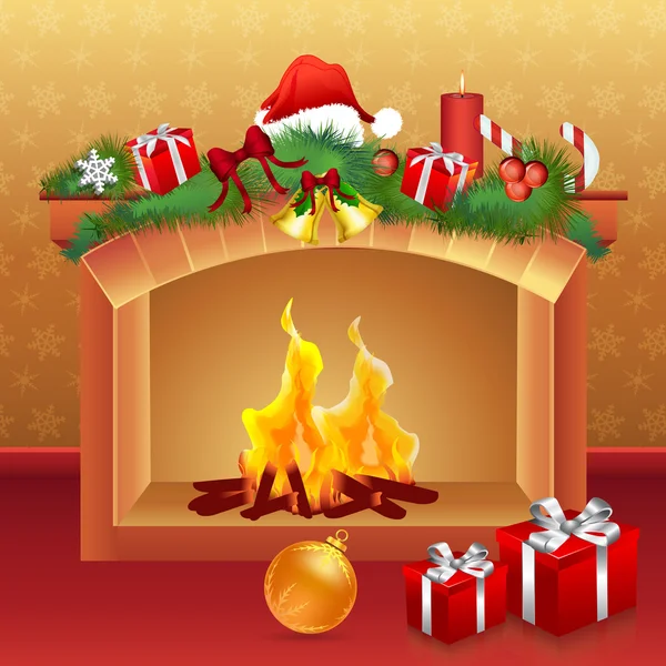 Weihnachtskarte mit Geschenken — Stockfoto
