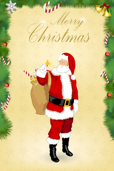 Julkort med Santa — Stockfoto