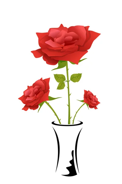 Rosa in vaso — Vettoriale Stock
