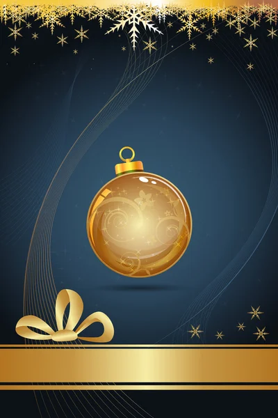 Carte de Noël dorée — Image vectorielle