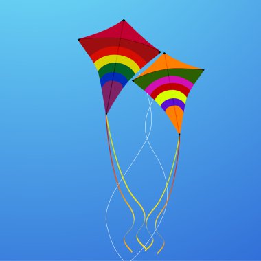 Flying kites clipart