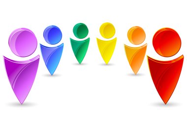 Colorful human icons clipart