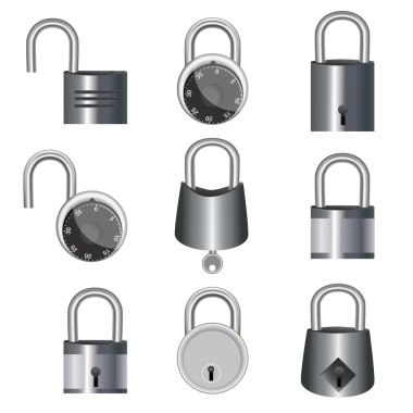 Lock and unlock icons clipart