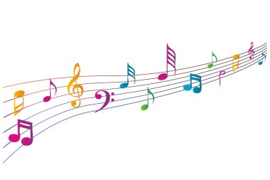 Colorful music icons clipart