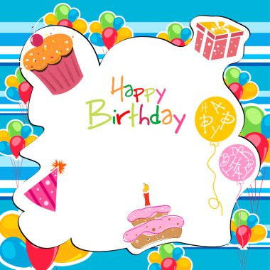Colorful birthday card clipart