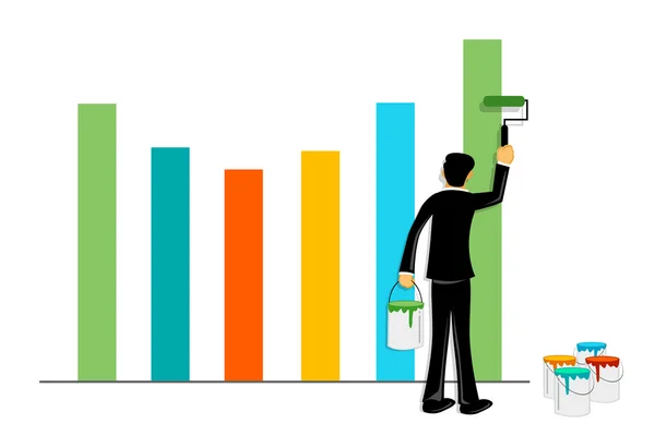 Businessman painting graph — Stock Photo, Image