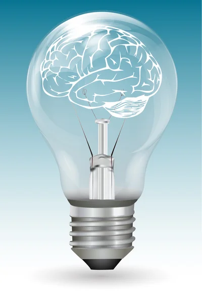 stock image Brain in electric bulb
