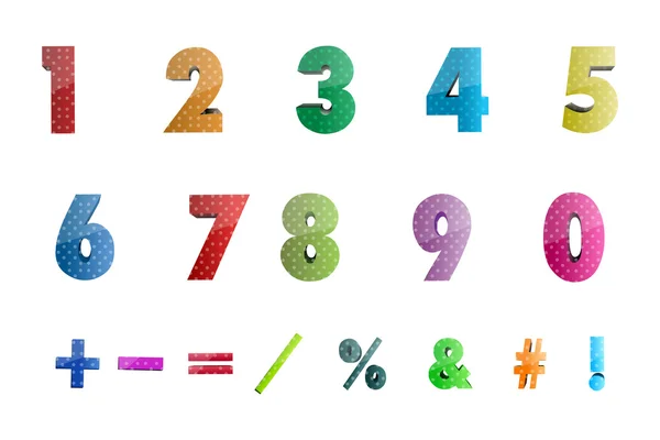 Math numbers with icons — Stock Photo, Image