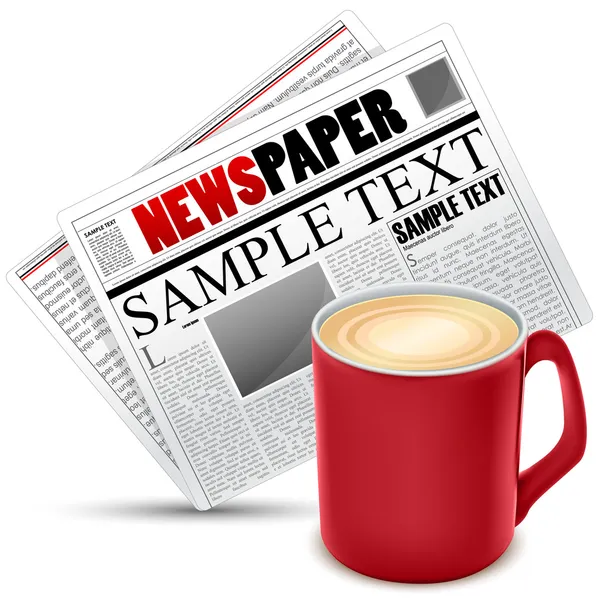 Кава з газетним папером — стокове фото