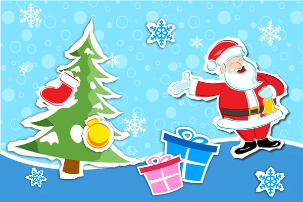 Santa i julkort — Stockfoto