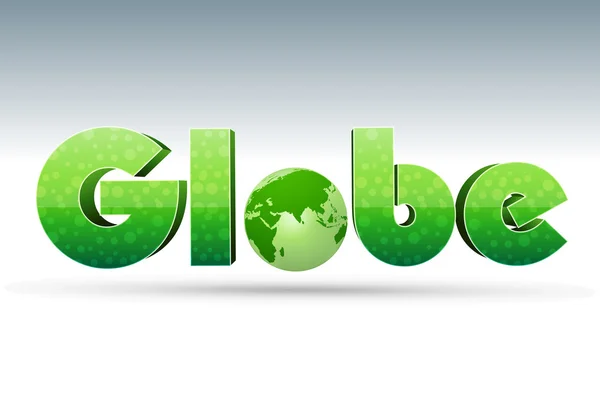 Globe text with icon — Stock Photo, Image