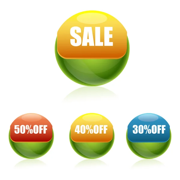 판매 및 할인 버튼 — 스톡 사진