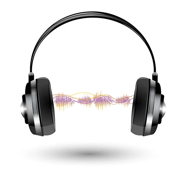 Sluchátka s zvukové vlny — Stock fotografie