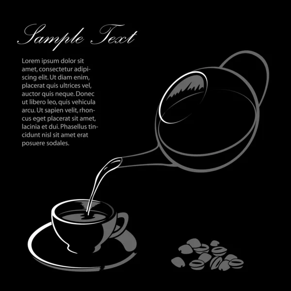 Skizzenhafter Kaffee mit Tasse — Stockfoto