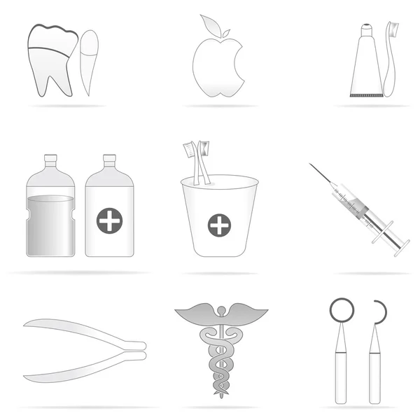Ikony stomatologiczne — Zdjęcie stockowe