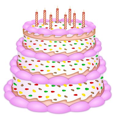 Decorative birthday cake clipart