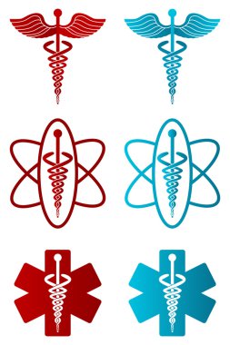 caduceus icons on white clipart