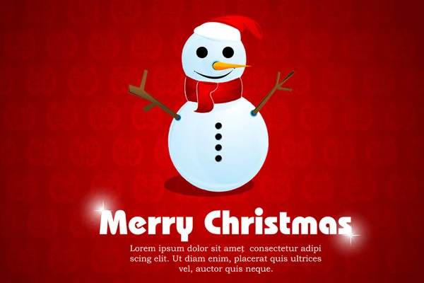 Feliz cartão de Natal com boneco de neve — Fotografia de Stock