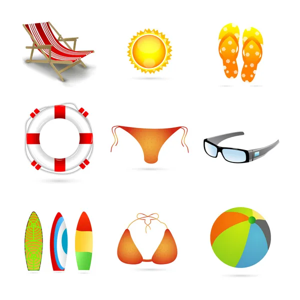 Plážové ikony — Stock fotografie
