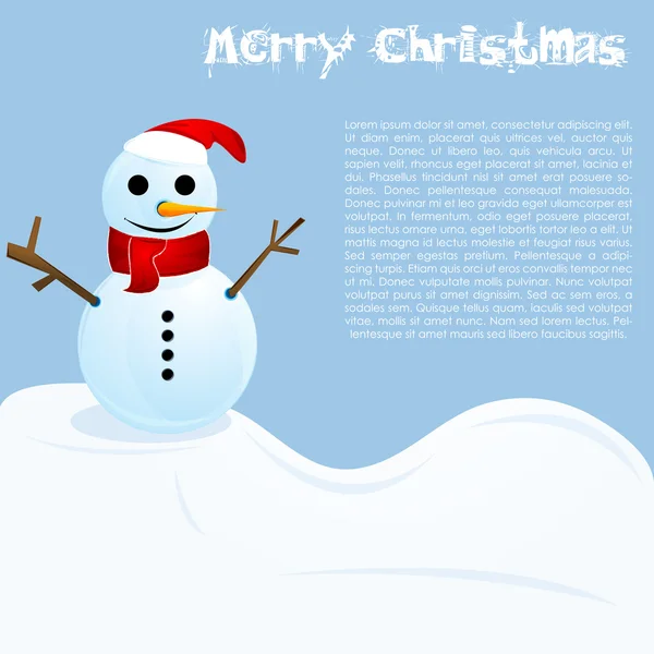 Χριστουγεννιάτικη κάρτα με χιονάνθρωπο — Φωτογραφία Αρχείου