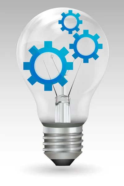 Gears in bulb — Stock Photo, Image