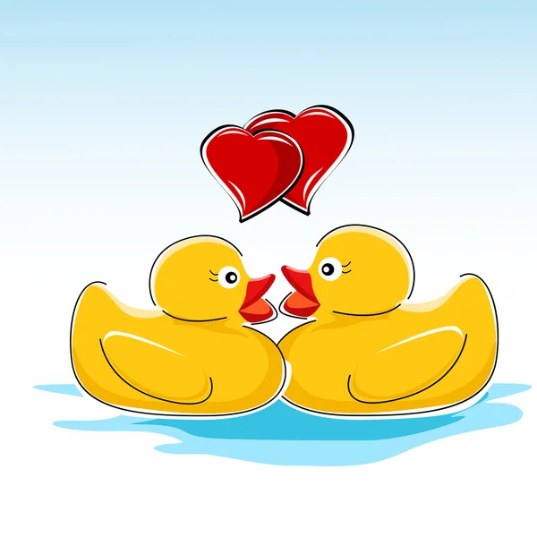 Carte de Saint-Valentin avec canards — Photo