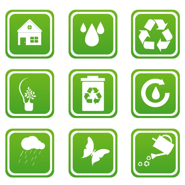 Conjunto de ícones de reciclagem — Fotografia de Stock