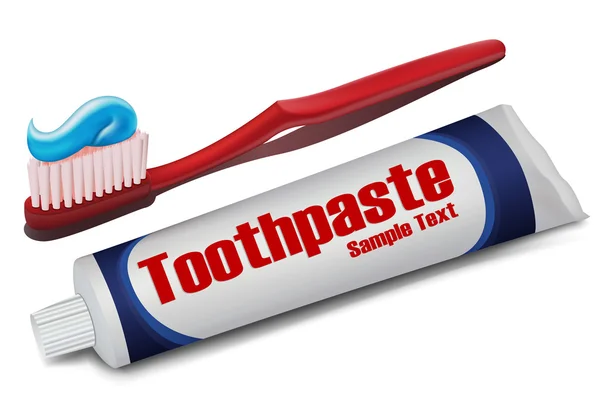 Bürste mit Zahnpasta — Stockfoto