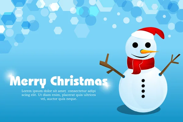 Merry christmas card with snowman — Stock Photo, Image