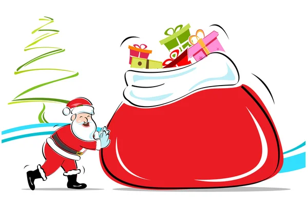 Frohe Weihnachtskarte mit Weihnachtsmann — Stockfoto