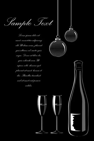 Şarap ile parti kartı — Stok fotoğraf