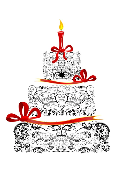 Floral birthday cake — Stock Photo, Image