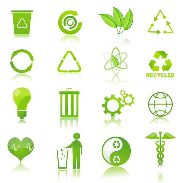 Reciclar ícones — Fotografia de Stock