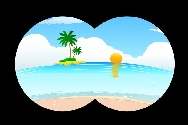 Zee strand verrekijker volgens — Stockfoto