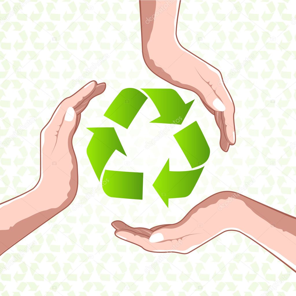 Recycle icon with hands Stock Photo by ©get4net 4522709