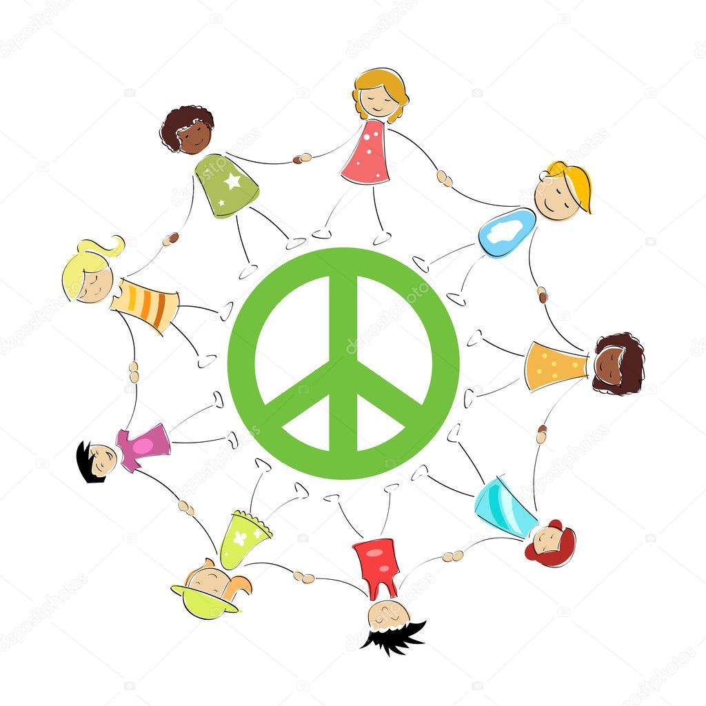 Peace sign with kids — Stock Photo © get4net #4525747