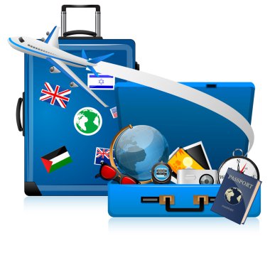 illustration of world tour on white background clipart