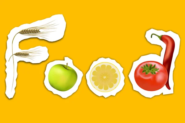 Texto de la comida con frutas —  Fotos de Stock