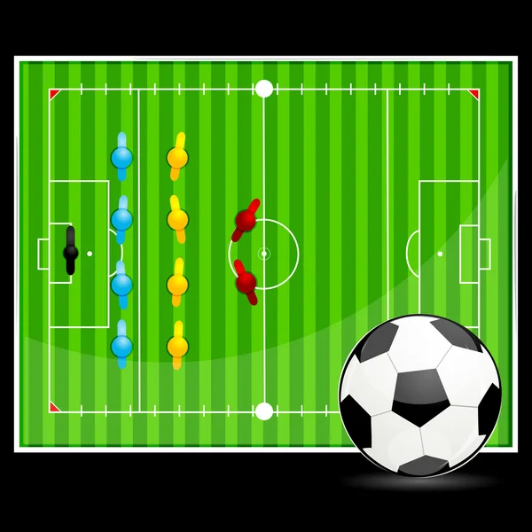 Futbol topu yere ekran ile — Stok fotoğraf