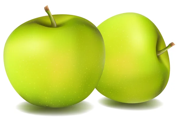 stock image illustration of natural apples on white background